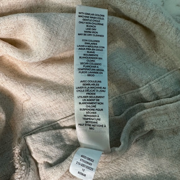 Chicos Women's popover top Short sleeve Beige Sz 2/L side buttons - Picture 10 of 11